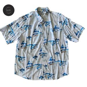 ClearWater Outfitters Men's Tropical Gulf of Mexico Fish‎ Print Cotton Shirt XXL